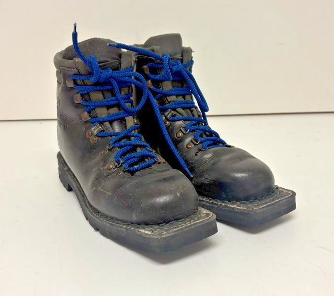 Asolo Sport Snowfield II Black Leather 3-Pin 75mm Telemark Ski Boots US Men's 9