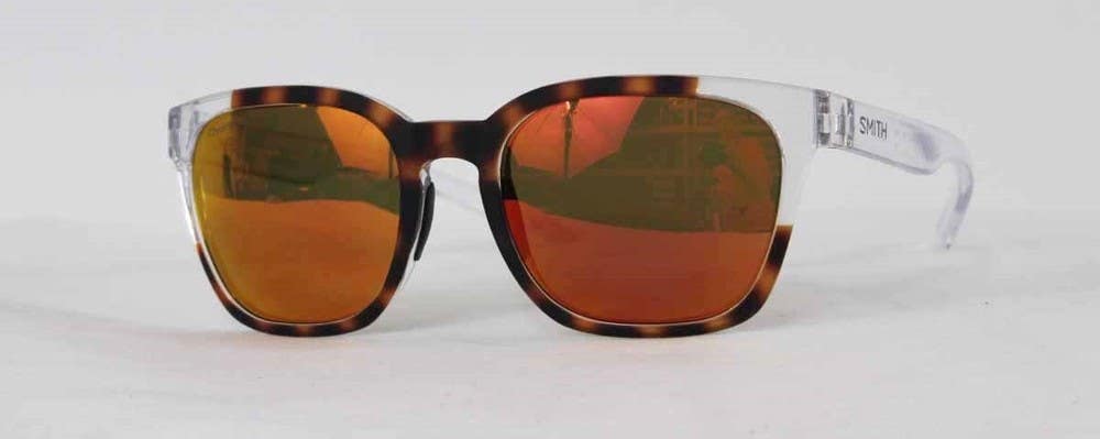 Smith Founder Sunglasses Matte Tortoise Crystal Block ChromaPop Sun Red Lens New