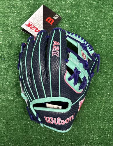 Wilson A2K 11.5" 1786 Infield Baseball Glove - Navy Mint Pink