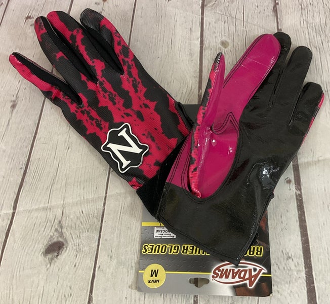 ADAMS Mens Football Rage Receiver Gripper Synthetic Tackifed Gloves Pink Black M