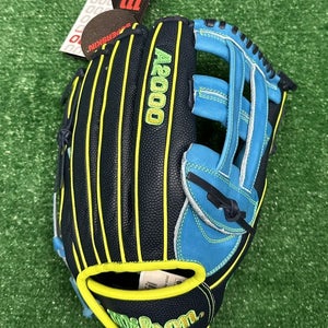 Wilson A2000 12.25" PF50 Pedroia Fit Utility Baseball Glove - Navy Sky Blue
