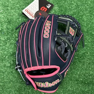 Wilson A2000 DP15 Pedroia Fit 11.5" Infield Baseball Glove SuperSkin Navy Pink