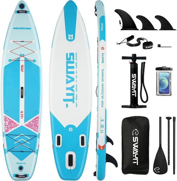 Swayit Inflatable Stand Up Paddle Board 33" Geometry Blue