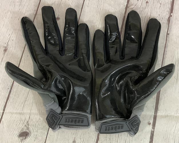 SCHUTT Men's Football Synthetic Gloves Grey Black Large