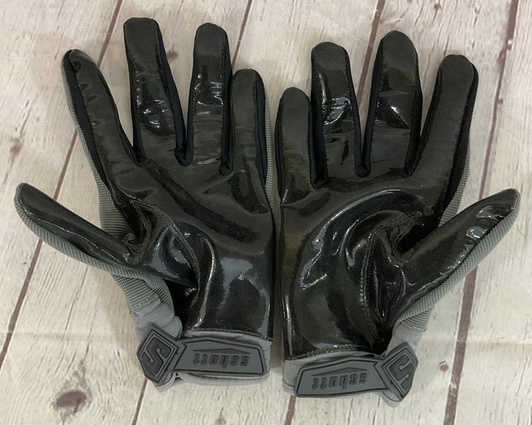 SCHUTT Men's Football Synthetic Gloves Grey Black Large