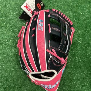 Wilson A2K 12.5" 1750 Right Handed Outfield Baseball Glove - Navy Blue Pink
