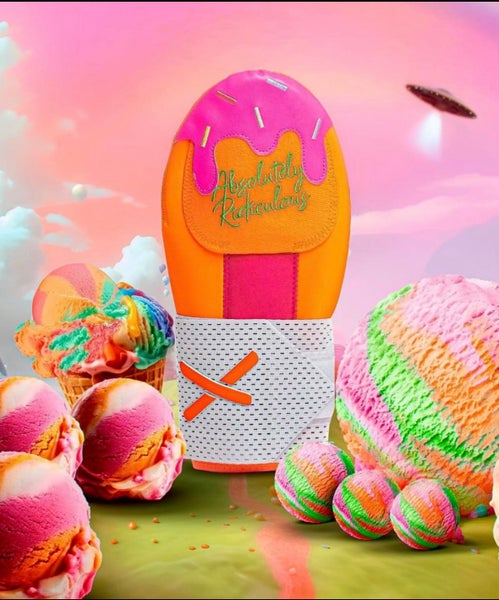 Absolutely ridiculous rainbow sherbet sliding mitt new!