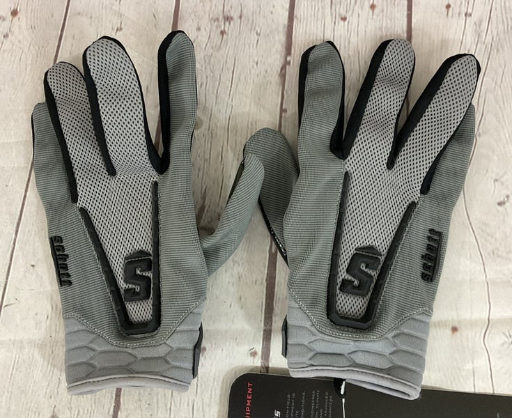 SCHUTT Men's DNA RED WR/QB/RB Football Synthetic Gloves Grey Black XXL