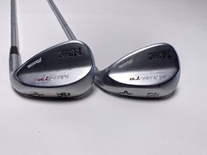 Mizuno MP T 10 White Satin Chrome Wedge Set 52* 7 | 56* 10 DG X100 Mens RH