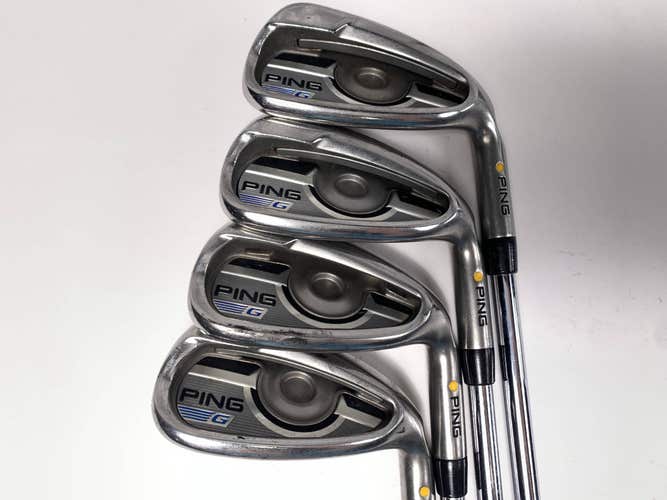 Ping G 2016 Iron Set 8-PW+GW Yellow Dot 1.5* Up AWT 2.0 Stiff Steel Mens RH