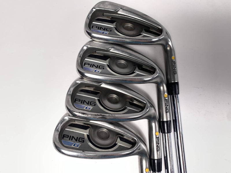 Ping G 2016 Iron Set 8-PW+GW Yellow Dot 1.5* Up AWT 2.0 Stiff Steel Mens RH