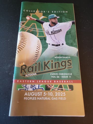 Altoona Curve Altoona Rail Kings Curve Chronicle Program Collector's Edition August 2025