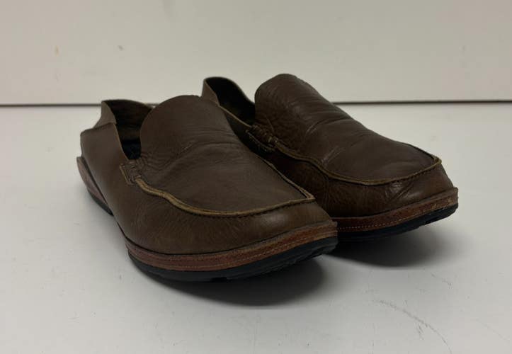 Olukai NI'O Brown Leather Drop Heel Loafers US Men's 11.5 EU 44.5 GREAT