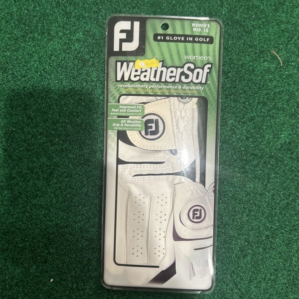 FootJoy FJ Weathersoft Women White Golf Golve Size M/L RH Golfer Goes On L Hand