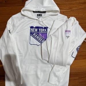 Alexis Lafreniere 13 HFC New York Rangers Fanatics Authentic Pro Hoodie Player Used Large