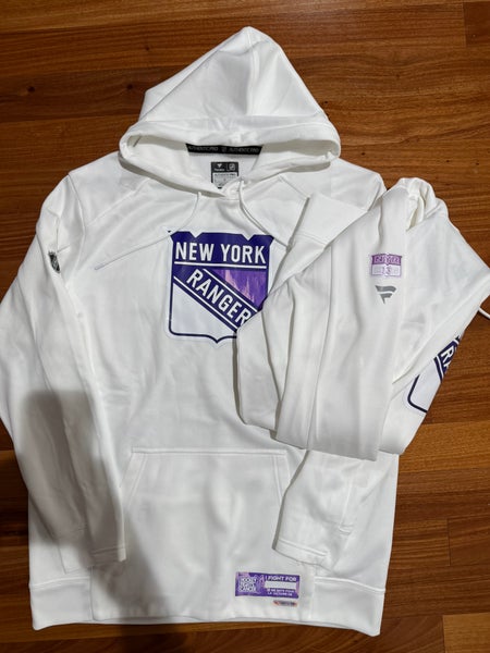 Alexis Lafreniere 13 HFC New York Rangers Fanatics Authentic Pro Hoodie Player Used Large