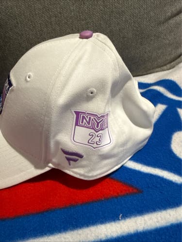 Adam Fox 23 New York Rangers HFC Fanatics Authentic Pro HAT Player Used Worn