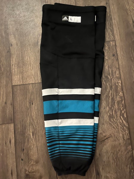 SJ Sharks Game worn Large Adidas Socks (Cali Fin)