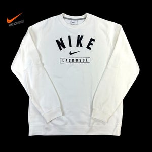 Nike Lacrosse Fleece Crewneck Sweatshirt white men’s size Large (New) NWT