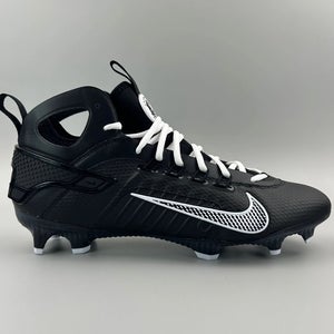 Black Men's Size 13.0 (W 14.0) Adult Nike Mid Top Molded lacrosse Cleats (New)