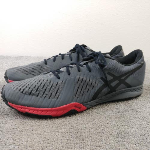 ASICS Weldon X Mens Size 13 Training Shoes Low Top Gray Red Lace Up Sneakers