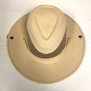 Triangle Sport Headwear Cloth Safari Hat w/ Mesh & Snaps (Stone, One Size) NEW