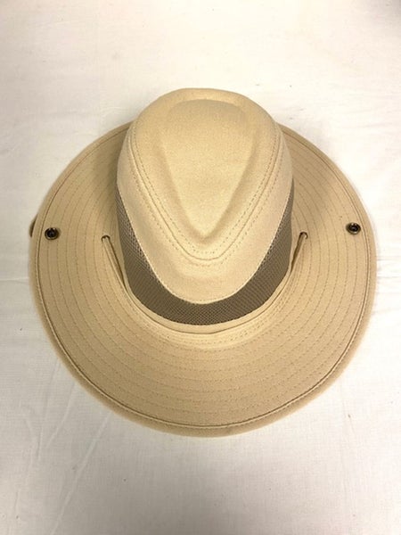 Triangle Sport Headwear Cloth Safari Hat w/ Mesh & Snaps (Stone, One Size) NEW