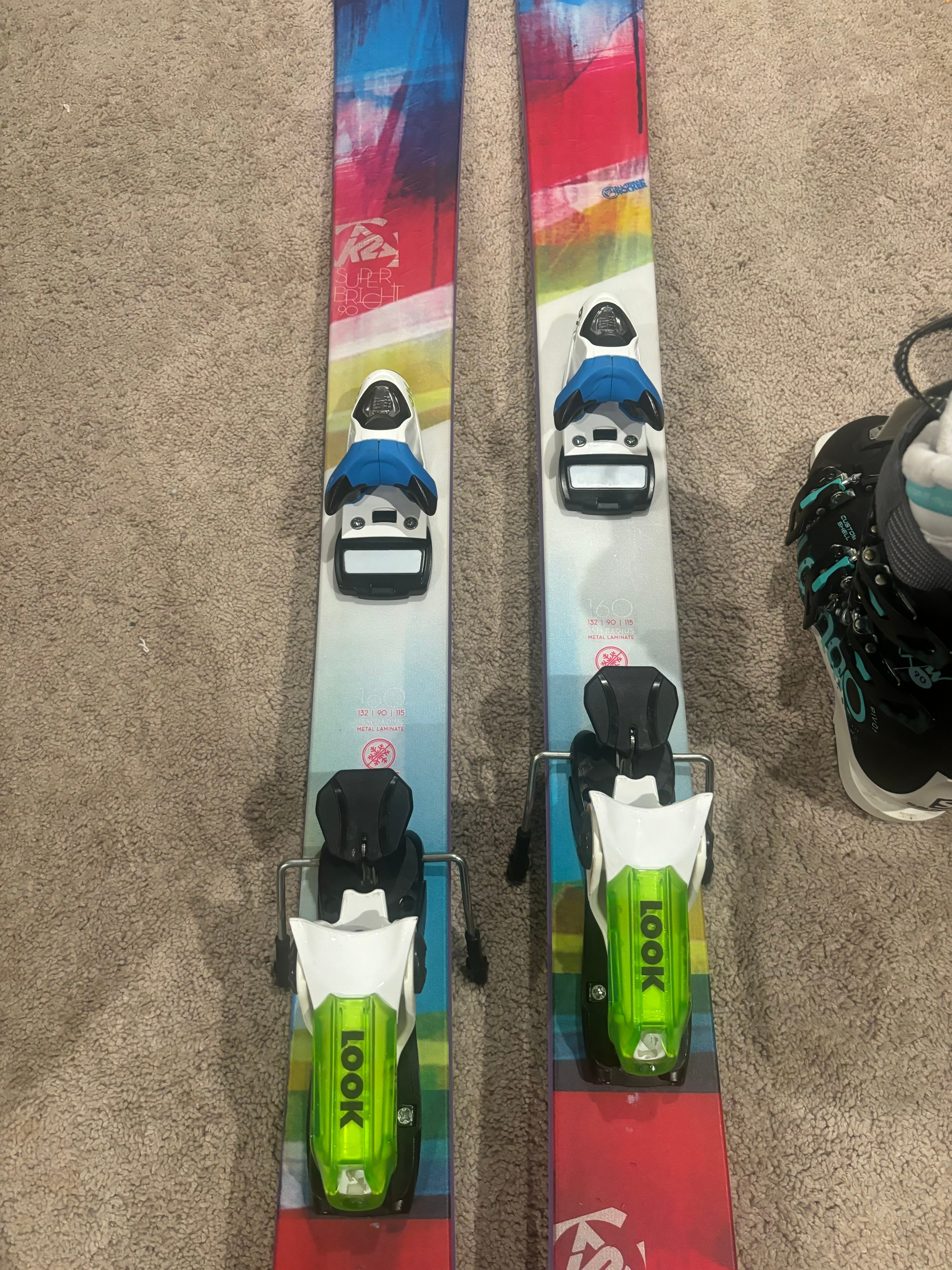 K2 SuperBright 90 Women's Skis 160cm w/ Bindings – All-Mountain