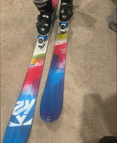 K2 SuperBright 90 Women’s Skis 160cm w/ Bindings – All-Mountain, Excellent Condition