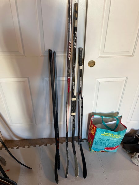 broken hockey sticks