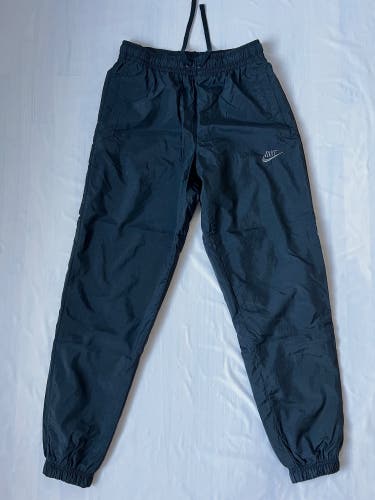 Nike nylon black Windrunner track pants joggers drawstrings mesh lined men's S