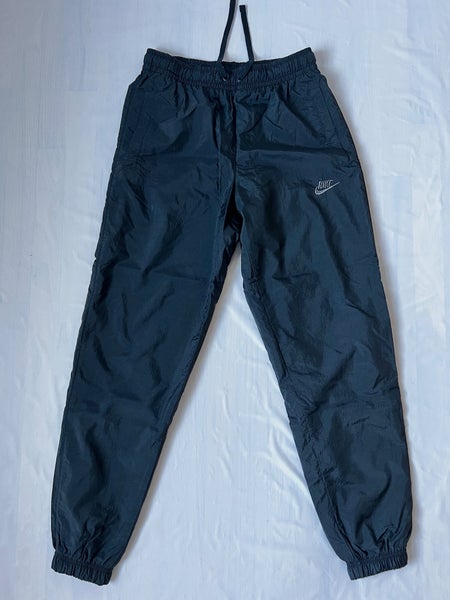 Nike nylon black Windrunner track pants joggers drawstrings mesh lined men's S