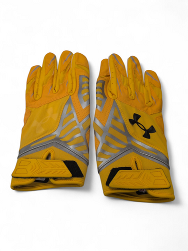Used Under Armour NFL FB Gloves Yellow XL 11863-S000024615
