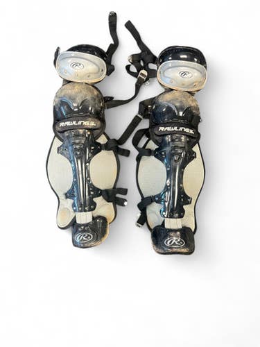 Used Rawlings PRO SERIES LEG GUARDS Catchers Leg Guards Black Adult 11863-S000024577
