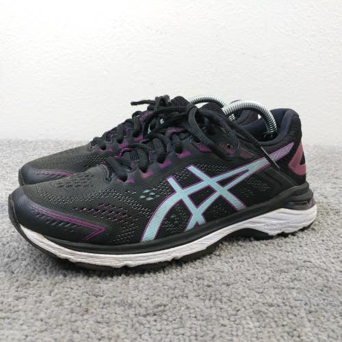 Asics GT 2000 7 Womens Size 6.5 Running Shoes Black Purple Sneakers Low Top