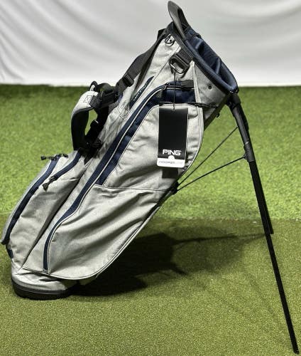 PING Hoofer Lite 4-Way Stand Carry Golf Bag Heather Gray/Navy - No Logo - NEW!