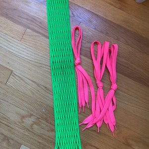 Lacrosse Goalie Mesh. 10D.  Neon green and pink