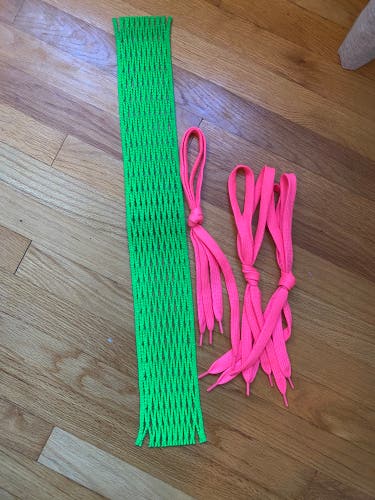Lacrosse Goalie Mesh. 10D. Neon green and pink