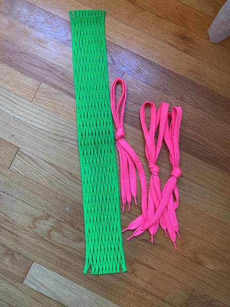 Lacrosse Goalie Mesh. 10D. Neon green and pink