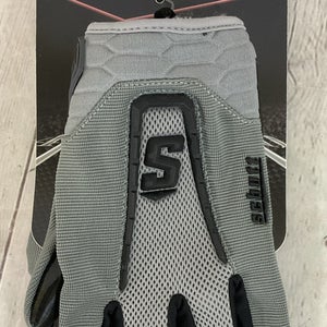 SCHUTT Men's DNA RED WR/QB/RB Football Synthetic Gloves Grey Black XL