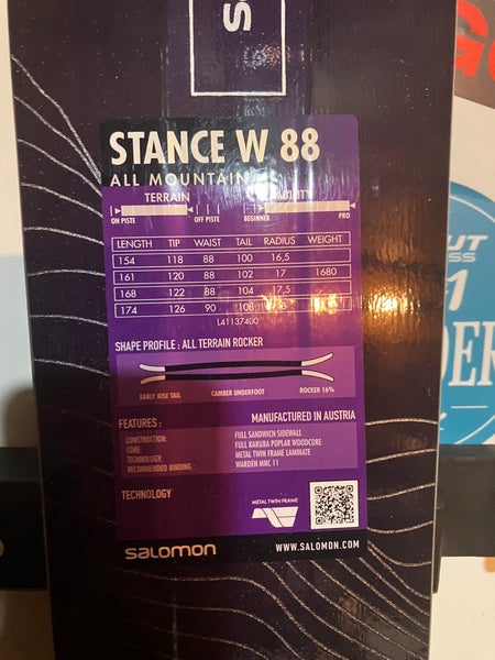 Women's 2023 Salomon Stance 88 174 cm All Mountain Skis Without Bindings (New)