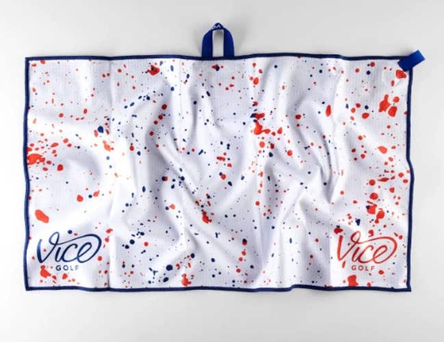 Vice Golf Shine Drip Towel (Red/Blue, 16" x 28") Golf 2025 NEW