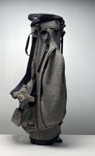 LinkSoul Make Par Not War Stand Bag Gray 4-Way Divide Dual Strap Golf Bag