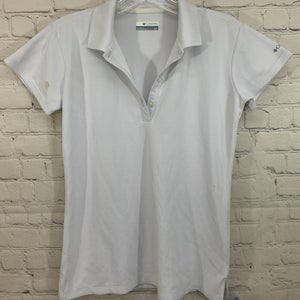 Columbia Sportswear Adult's 100% Polyester Collared Polo Golf Shirt White Small