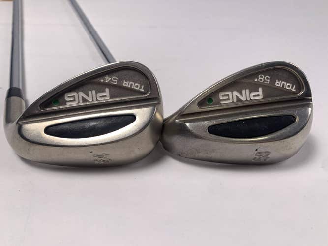 Ping Tour Chrome Wedge Set 54* 58* Green Dot 2* Up DG S300 Stiff Steel Mens RH