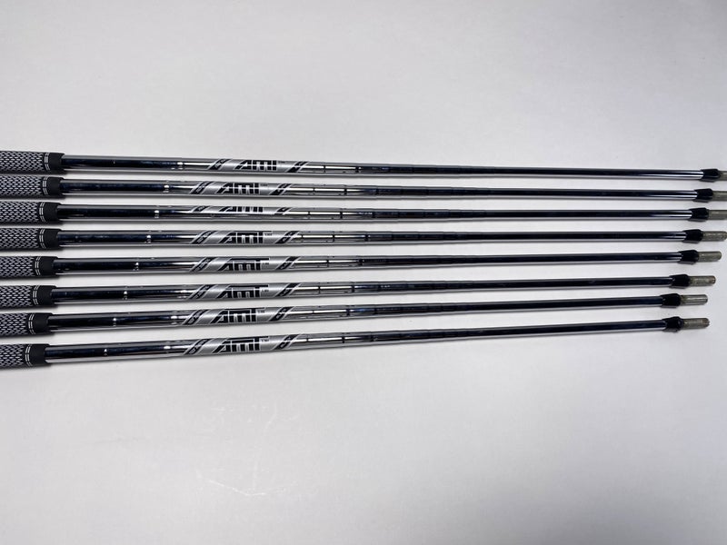 True Temper AMT S300 Black Stiff Iron Set 8 Shafts 34.25''-38''- Pull 0.355