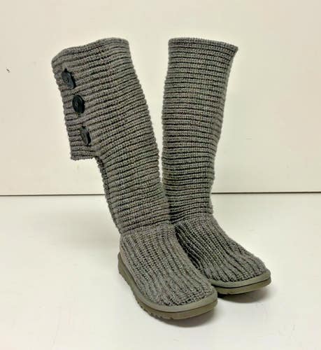 UGG Australia Classic Cardy Boots Gray US Women's 6 EU 37 EXCELLENT
