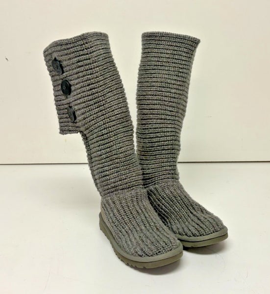UGG Australia Classic Cardy Boots Gray US Women's 6 EU 37 EXCELLENT
