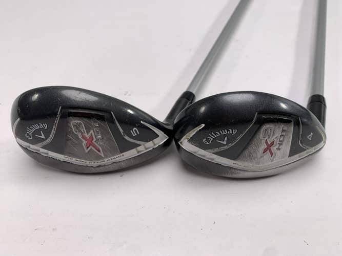 Callaway X2 Hot Womens 4 & 5 Hybrid Set 22* 25* X2 Hot Ladies Graphite Womens LH