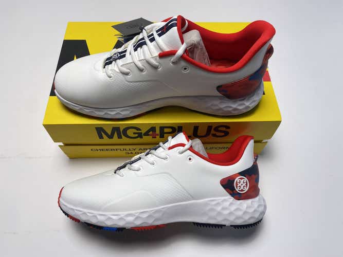G/Fore Camo Accent MG4+ Golf Shoes White Red Blue Men's SZ 10 (G4MA24EF27)